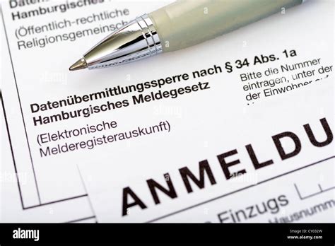 Registration form for the German Residents' Registration Office ...