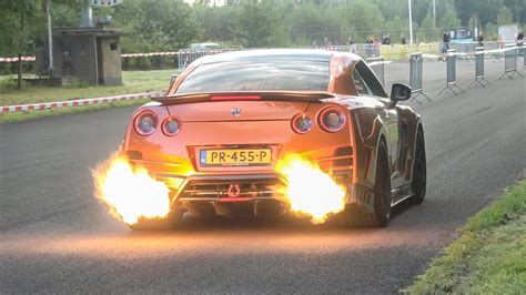 Nissan Gt R Top Secret Widebody With Armytrix Exhaust Huge Flames