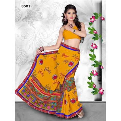 Modern Chiffon Brasso Embroidered Saree At Best Price In Surat