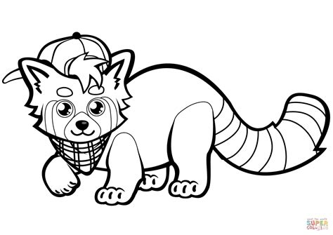 Red Panda Coloring Page Printable