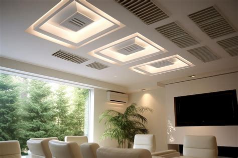 Premium AI Image | Home room ceiling ventilation refers to the modern interior air vent that is ...