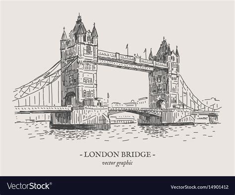 London bridge vintage Royalty Free Vector Image