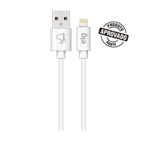 Cabo Apple Lightning Elg Branco M C Certificado Raicrom