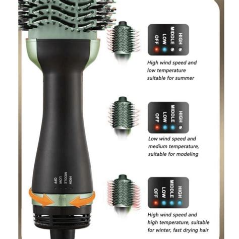 Hot Air Brush Multi Function Hair Dryer Straightener Curler Comb One Step Professional Salon