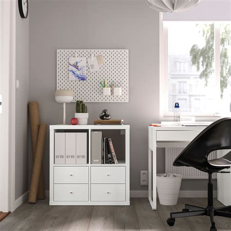 KALLAX стеллаж с 4 ящиками/белый 77x77 см | IKEA Latvija