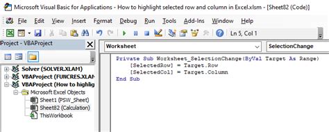 How To Highlight Selected Row And Column In Excel