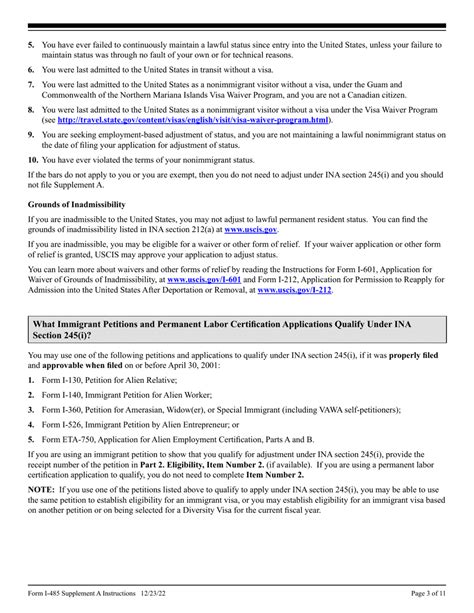 Download Instructions For Uscis Form I 485 Supplement A Adjustment Of