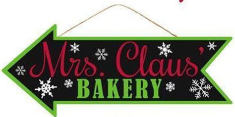 Mdf Sign Mrs Claus Bakery Christmas Sign Arrow Craft Etsy