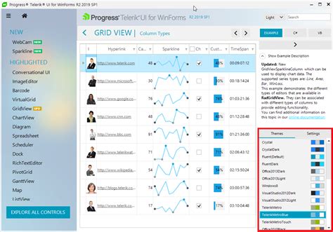 WinForm界面控件Telerik UI for WinForm初级教程 预览和更改控件外观 控件新闻 慧都网