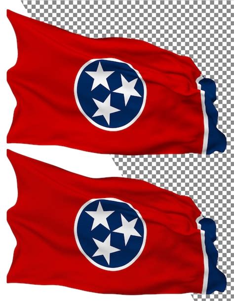 Ondas De La Bandera Del Estado De Tennessee Aisladas En La