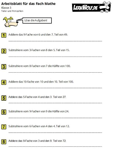 Übungen Mathe Klasse 3 kostenlos zum Download lernwolf de