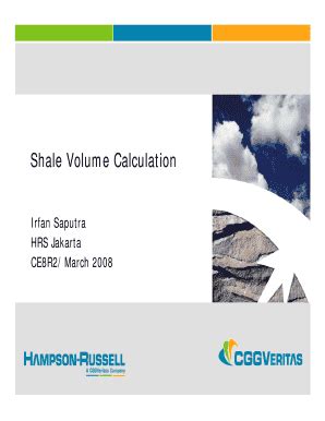 Fillable Online Shale Volume Calculation Fax Email Print Pdffiller