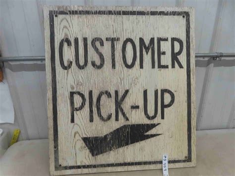 customer pick  sign wooden