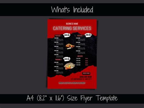 Printable Catering Menu Flyer Template Catering Services Flyer Catering Food Service Menu Cater ...