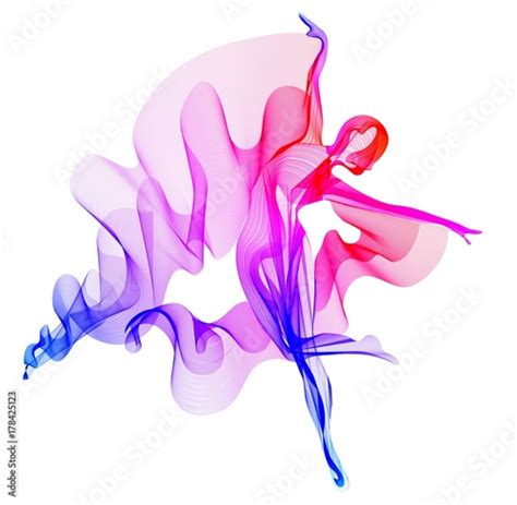 Abstract dancer, woman silhouette over white Stock Illustration | Adobe ...