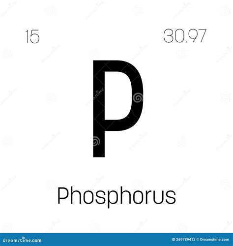 Phosphorus P Periodic Table Element Stock Photo