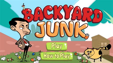 🕹️ Play Mr. Bean Backyard Junk Game: Free Online Cartoon Yard Cleaning Game