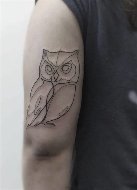 Simple Owl Tattoo Outline