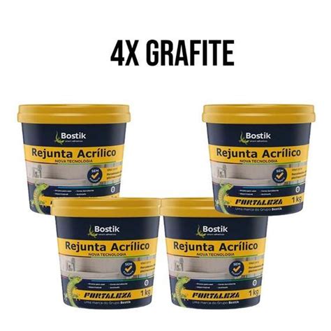 Rejunte Acr Lico Fortaleza Grafite Pote Kg Kit Unidades