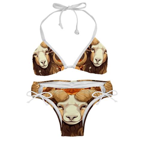 Aries Constellation Detachable Sponge Adjustable Strap Bikini Set Two