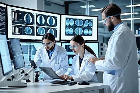 Premium AI Image Modern Medical Research Laboratory Scientists Use