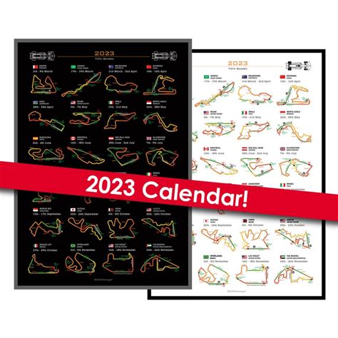 Formula 1 2023 Detailed Season Fixtures Wall Calendar Formula - Etsy UK