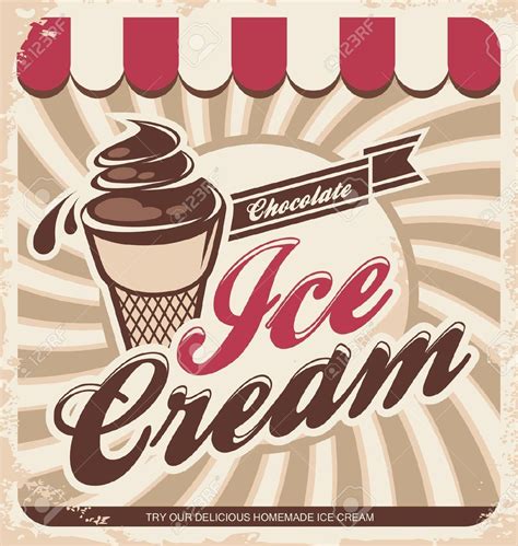 Ilustraci N Vectorial De La Muestra Del Vintage Helado Ilustraciones