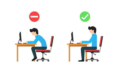 Ergonomic Wrong And Correct Sitting Posture Correct Sitting 13050679