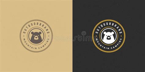 Bear Head Logo Emblem Vector Illustration Silhouette for Shirt or Print ...