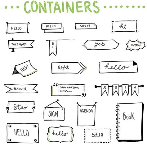 Different Containers You Can Use To Emphasize Words In Your Sketchnotes