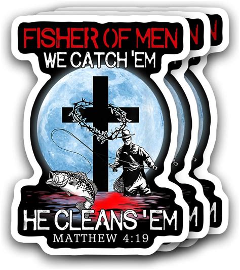 Amazon Matthew 4 19 Fishers Of Men Cross Sticker Electronics