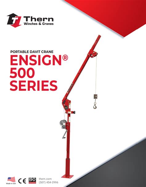 Thern Ensign 500 Portable Davit Crane Manual Therne500man