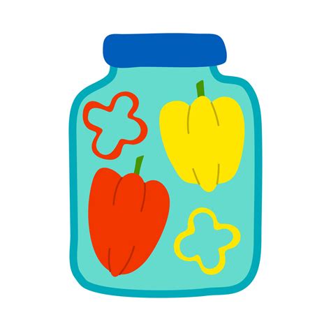 Cartoon Color Pickled Pepper In Jar Icon Vector 21677180 Vector Art At Vecteezy