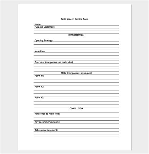 Speech Outline Template 38 Samples Examples And Formats