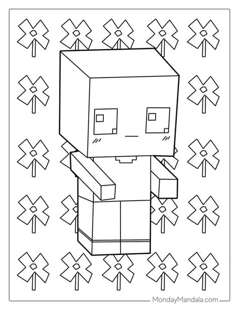 Minecraft Coloring Pages Steve Face