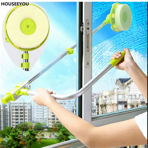 Amazing Window Glass Cleaning Tool Retractable Pole Cleaner Device With Melamine Sponge Head