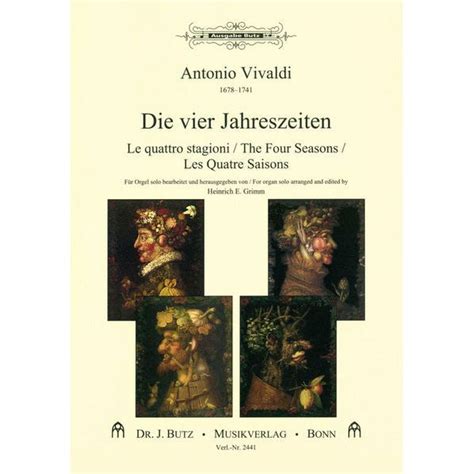 Dr J Butz Musikverlag Vivaldi Jahreszeiten Orgel Thomann United