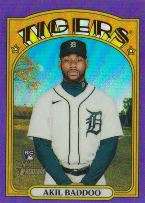 Akil Baddoo Topps Heritage High Number Purple Hot Box Refractor