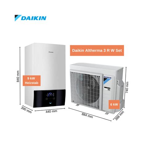 Daikin Altherma R W Komplett Set Kw W Rmepumpe Heizstab Kw H C