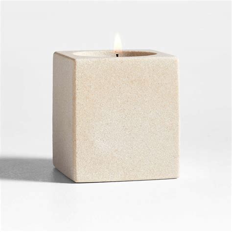 Carter Medium Sandstone Tealight Candle Holder Reviews Crate And Barrel