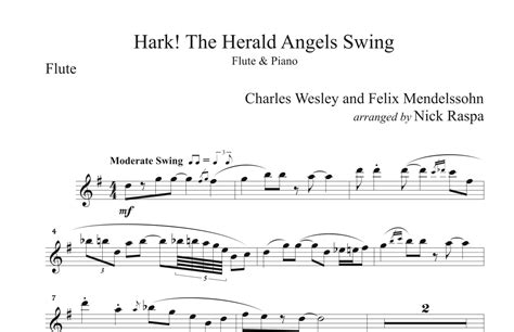 Hark The Herald Angels Swing Flute Piano Flute Part Arr Nick