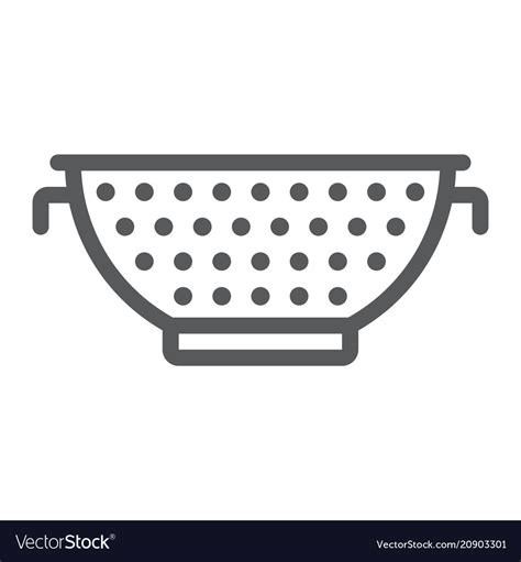 Colander Line Icon Kitchen And Cooking Strainer Vector Image