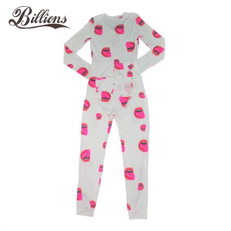 Billions Hot Sell Sexy Long Onsie Pajama With Butt Flap Custom Adult