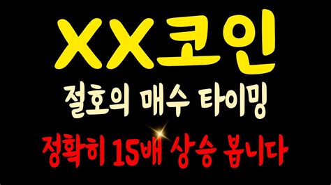 XX코인 절호의 매수 타이밍 정확히 15배 상승 봅니다 가상화폐 도지코인 리플 비트코인 비트코인캐시 암호화폐