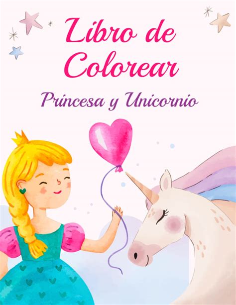 Buy Libro para colorear de princesa y unicornio para niños Libro de