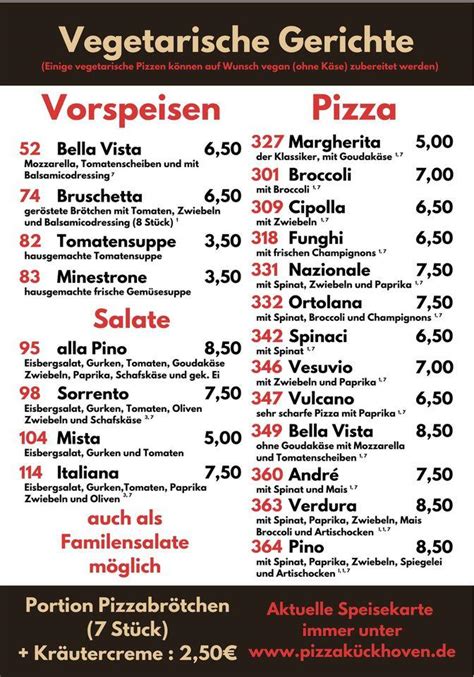 Menu at Pizzeria da Michele Erkelenz Kückhoven Erkelenz