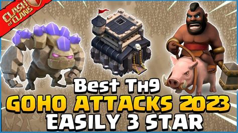 Th9 Goho Attack Strategy 2023 Best Th9 Golem Hog War Attack Strategy 2023 Clash Of Clans