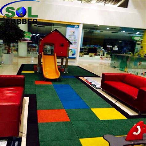 Sol Rubber 75mm Kindarten Protection Outdoor Playground Rubber Flooring