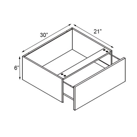 Walnut Frameless Vanity Knee Drawer Cabinet 30 W X 6 H RTA Cabinet