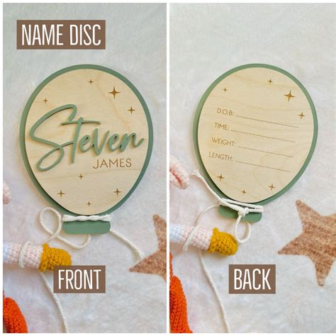Hot Air Balloon Baby Announcement Milestone Cards Wooden Baby Milestone Disc Interchangeable